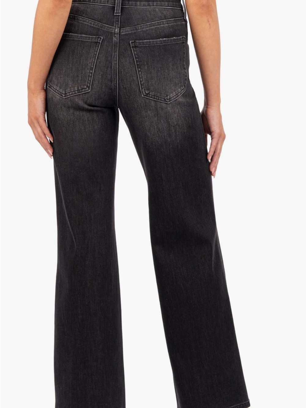 KUT from the Kloth Charlotte Black Seamed High Waist Flare Leg Size 0 - Picture 2 of 15